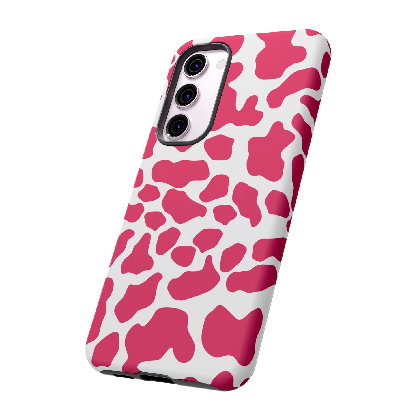 Pink Cow Print Cellphone Case iPhone Samsung Google, Phone Case, JSCHAFFA.com