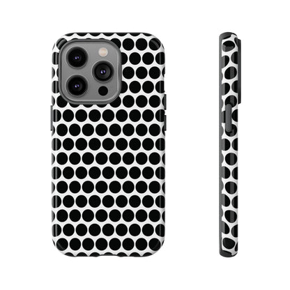 Cute Black White Polkadot Tough Case for iPhone, Samsung, Google, Phone Case, JSCHAFFA.com