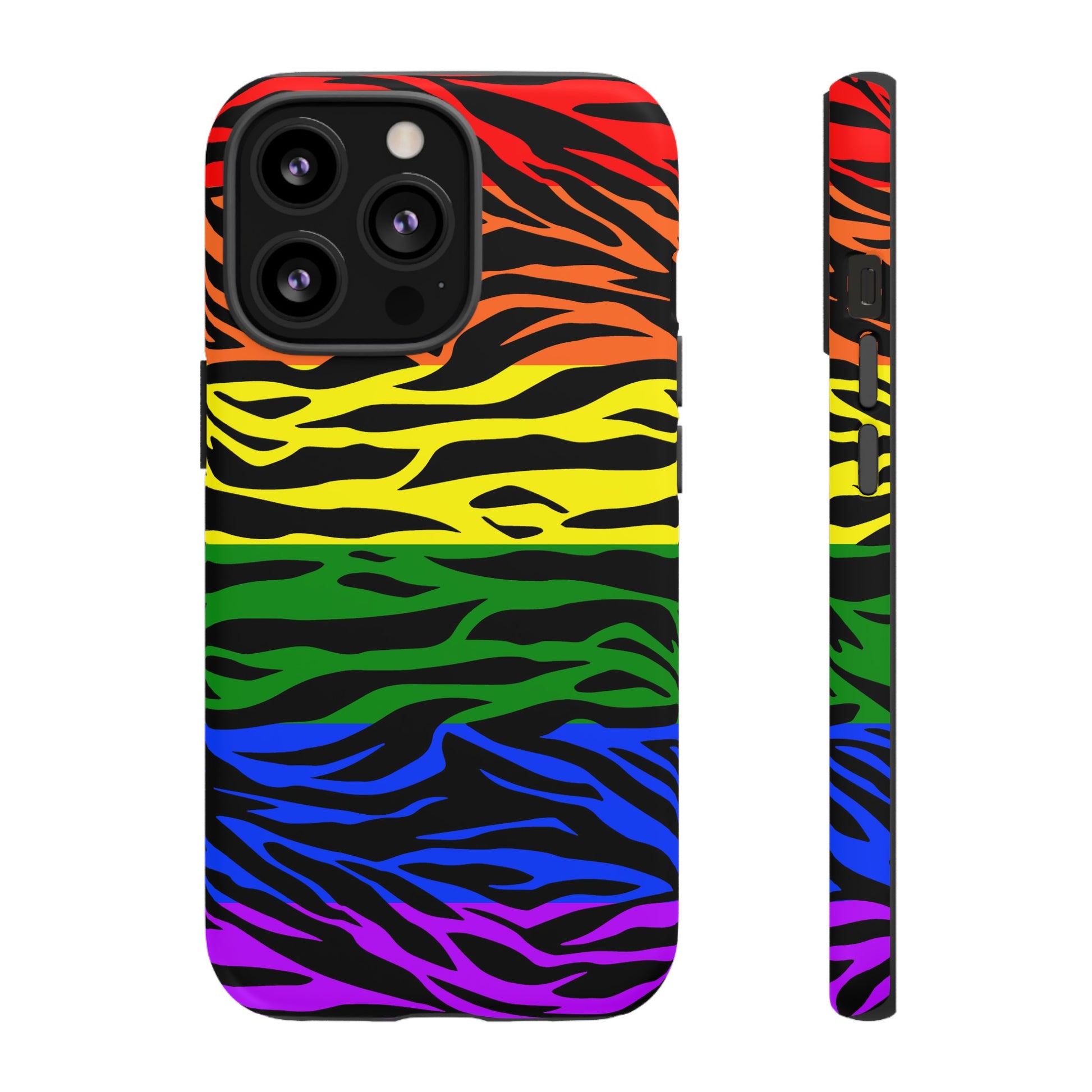 Pride LGBT Rainbow Discrete Tough Phone Case Tiger Print, Phone Case, JSCHAFFA.com