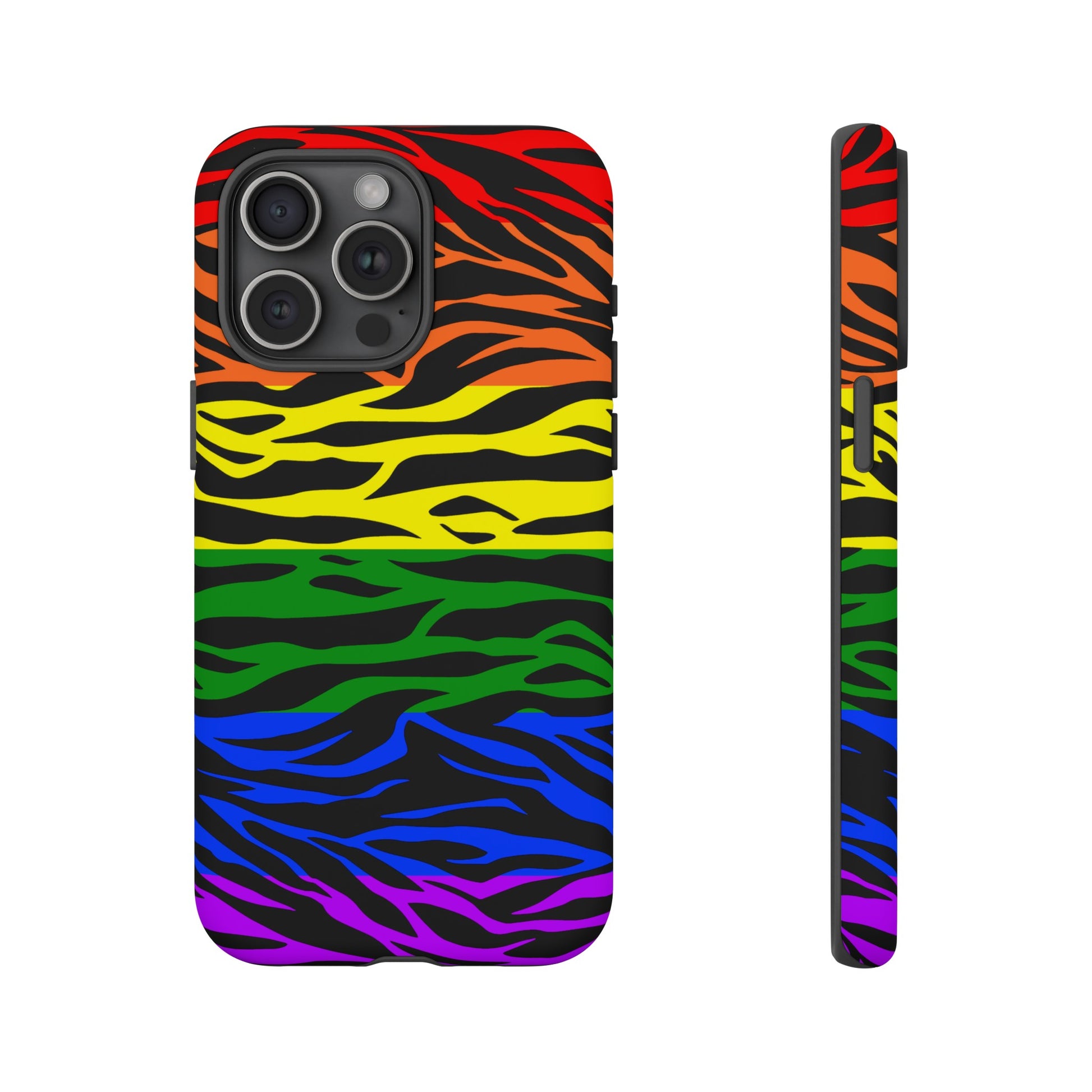 Pride LGBT Rainbow Discrete Tough Phone Case Tiger Print, Phone Case, JSCHAFFA.com