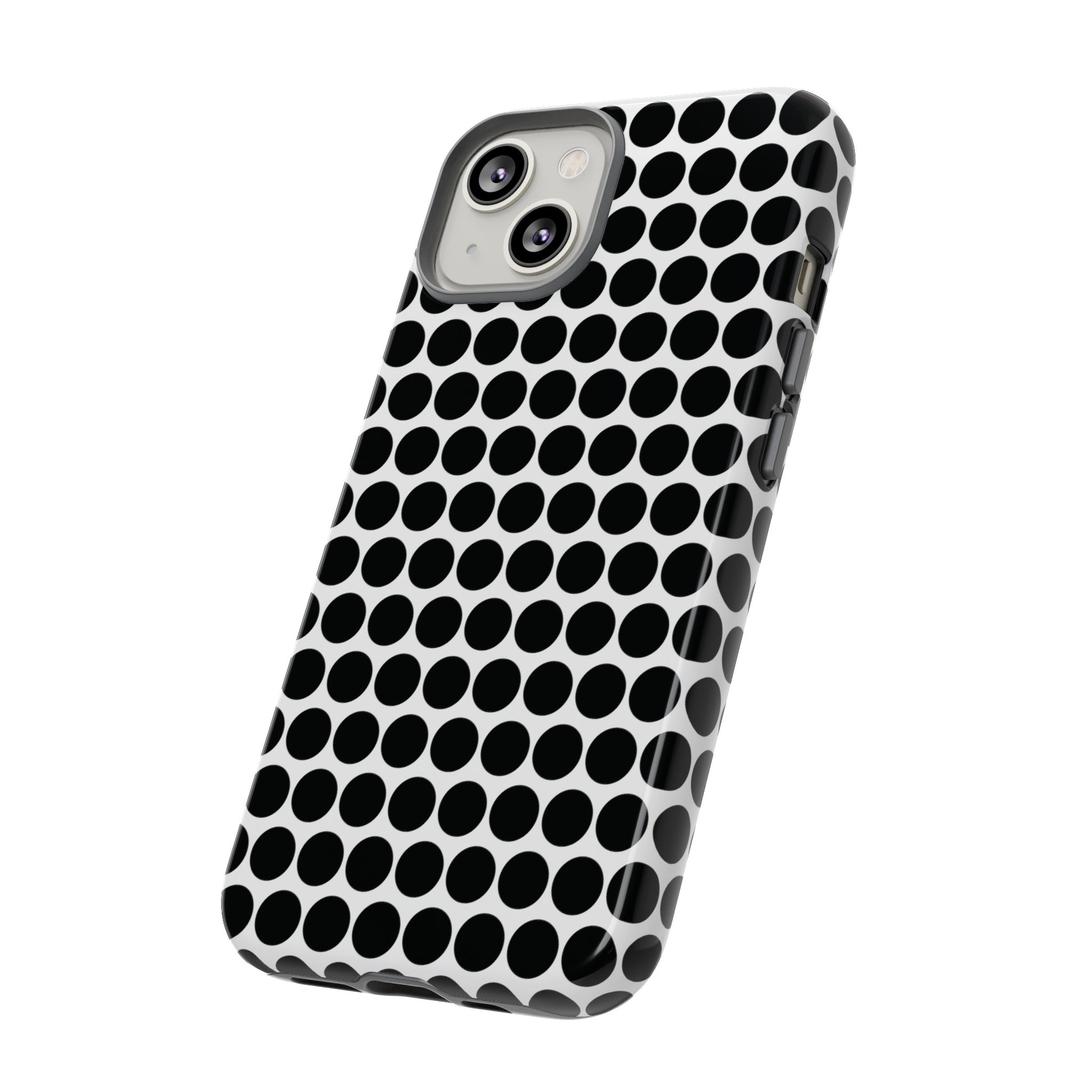 Cute Black White Polkadot Tough Case for iPhone, Samsung, Google, Phone Case, JSCHAFFA.com