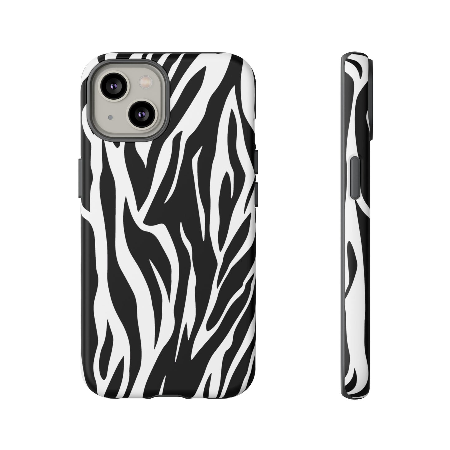 Black White Tiger Print Tough Case Cover for iPhone Samsung and Google phones., Phone Case, JSCHAFFA.com