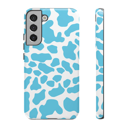 Blue Cow print phone case iPhone Samsung Google, Phone Case, JSCHAFFA.com