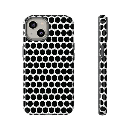 Cute Black White Polkadot Tough Case for iPhone, Samsung, Google