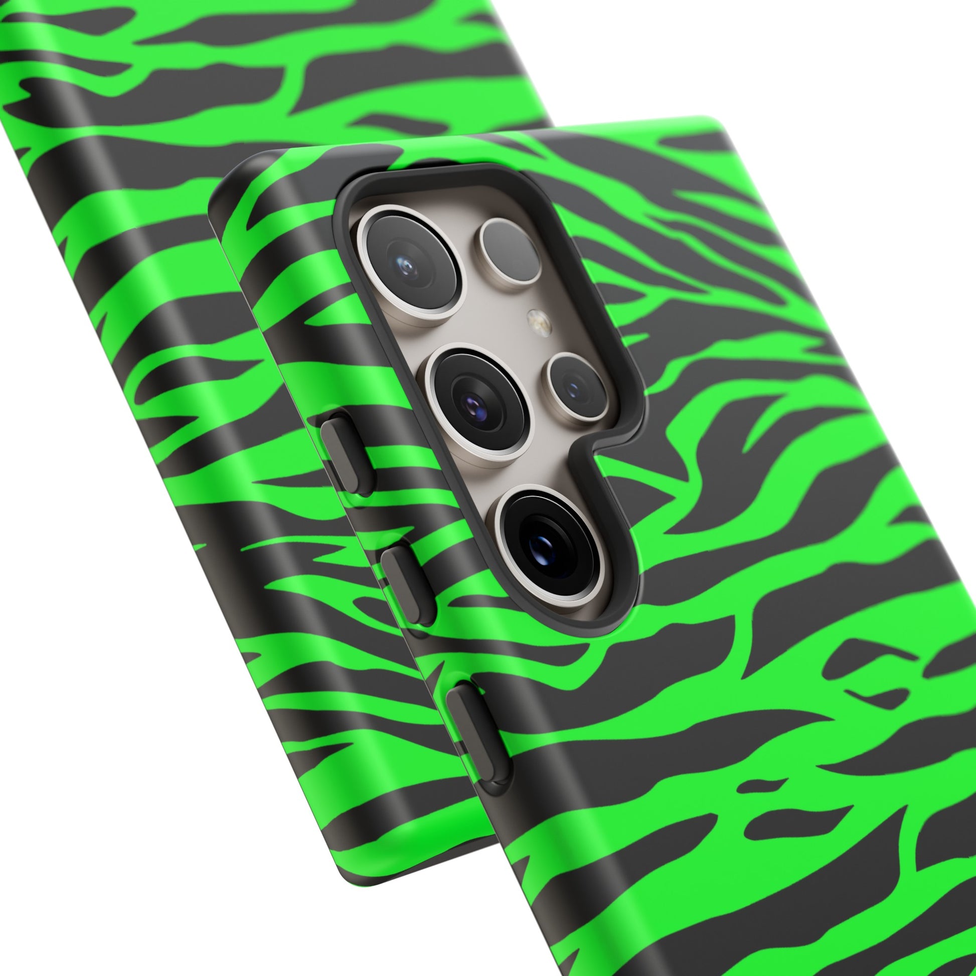 Green Cute Wild Tiger Print Pattern Tough Phone Case, Phone Case, JSCHAFFA.com