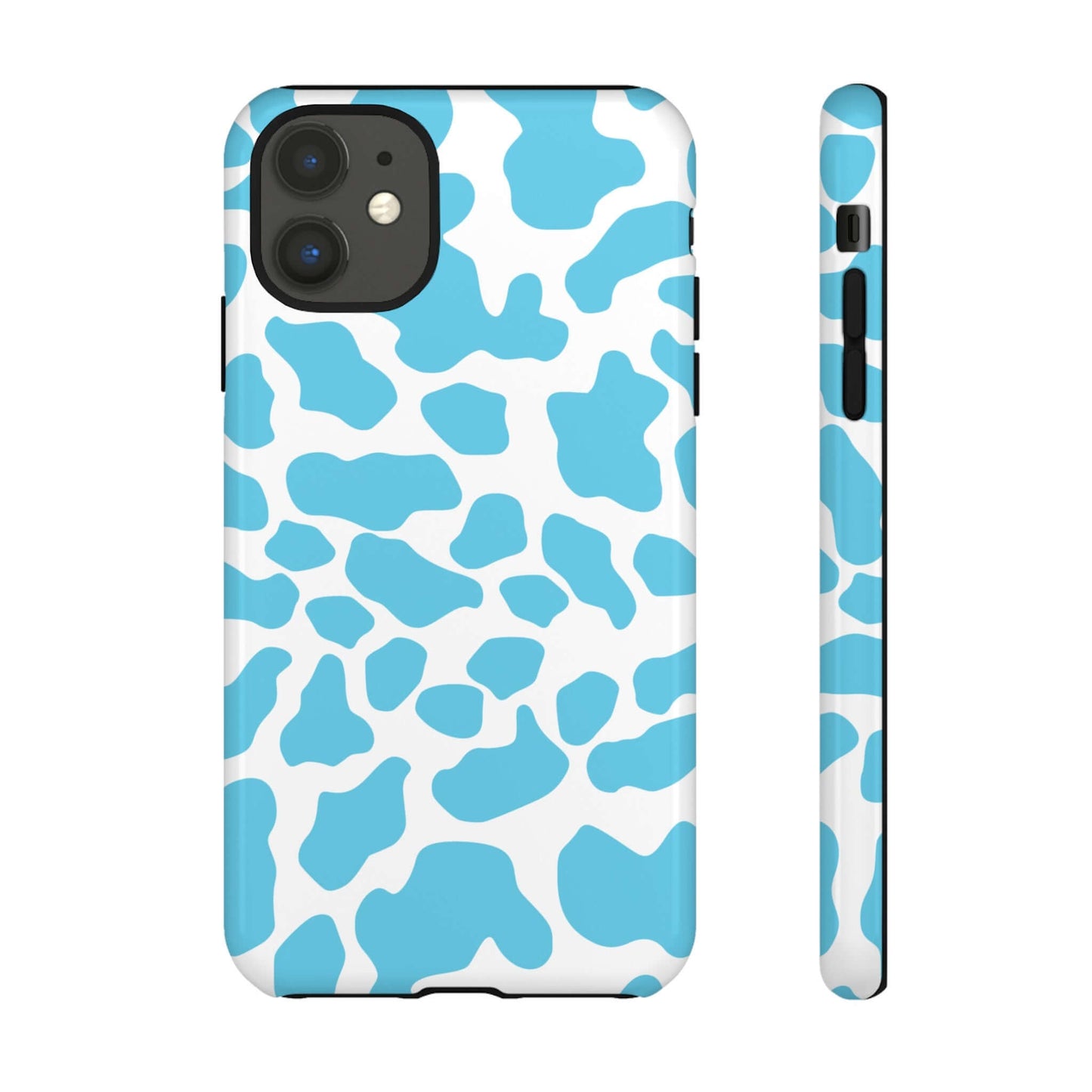 Blue Cow print phone case iPhone Samsung Google, Phone Case, JSCHAFFA.com