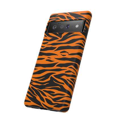 Orange Cute Wild Tiger Print Pattern Tough Phone Case., Phone Case, JSCHAFFA.com