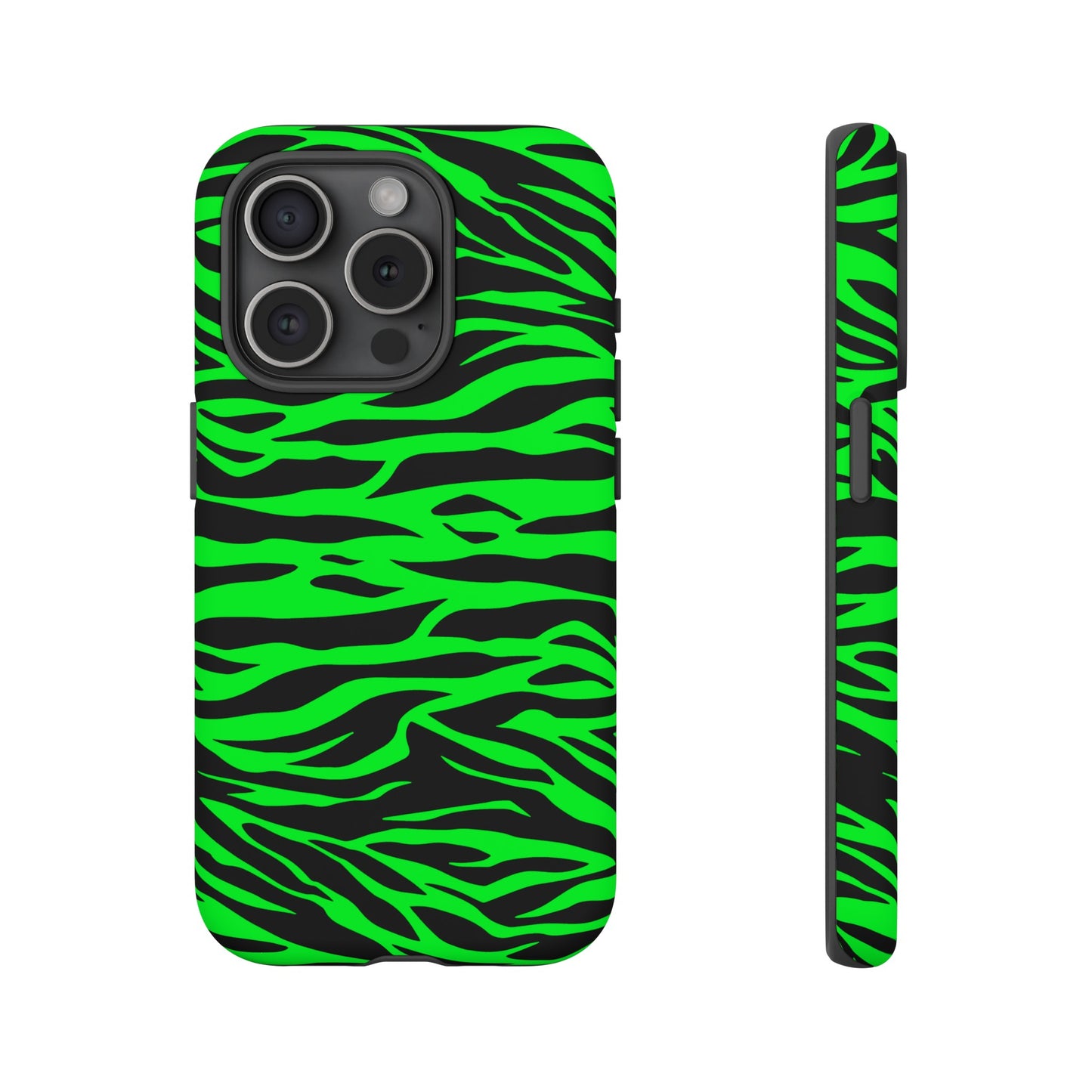 Green Cute Wild Tiger Print Pattern Tough Phone Case, Phone Case, JSCHAFFA.com