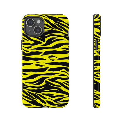 Yellow Cute Wild Tiger Print Pattern Tough Phone Case, Phone Case, JSCHAFFA.com