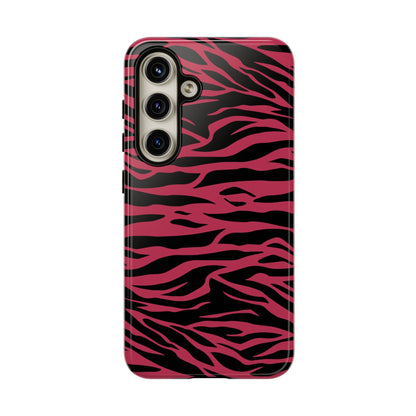 Viva Magenta Cute Wild Tiger Print Pattern Tough Phone Case