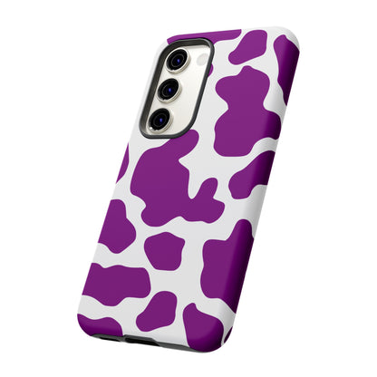 Purple Cow print phone Case iPhone Samsung Google, Phone Case, JSCHAFFA.com