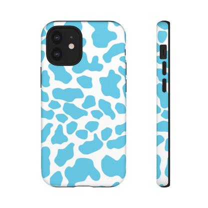 Blue Cow print phone case iPhone Samsung Google, Phone Case, JSCHAFFA.com