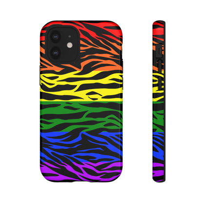 Pride LGBT Rainbow Discrete Tough Phone Case Tiger Print