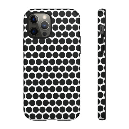 Cute Black White Polkadot Tough Case for iPhone, Samsung, Google