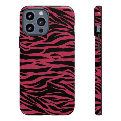 Viva Magenta Cute Wild Tiger Print Pattern Tough Phone Case, Phone Case, JSCHAFFA.com