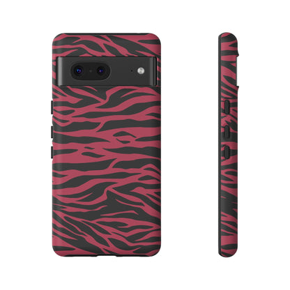 Viva Magenta Cute Wild Tiger Print Pattern Tough Phone Case, Phone Case, JSCHAFFA.com