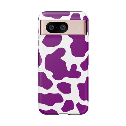 Purple Cow print phone Case iPhone Samsung Google, Phone Case, JSCHAFFA.com