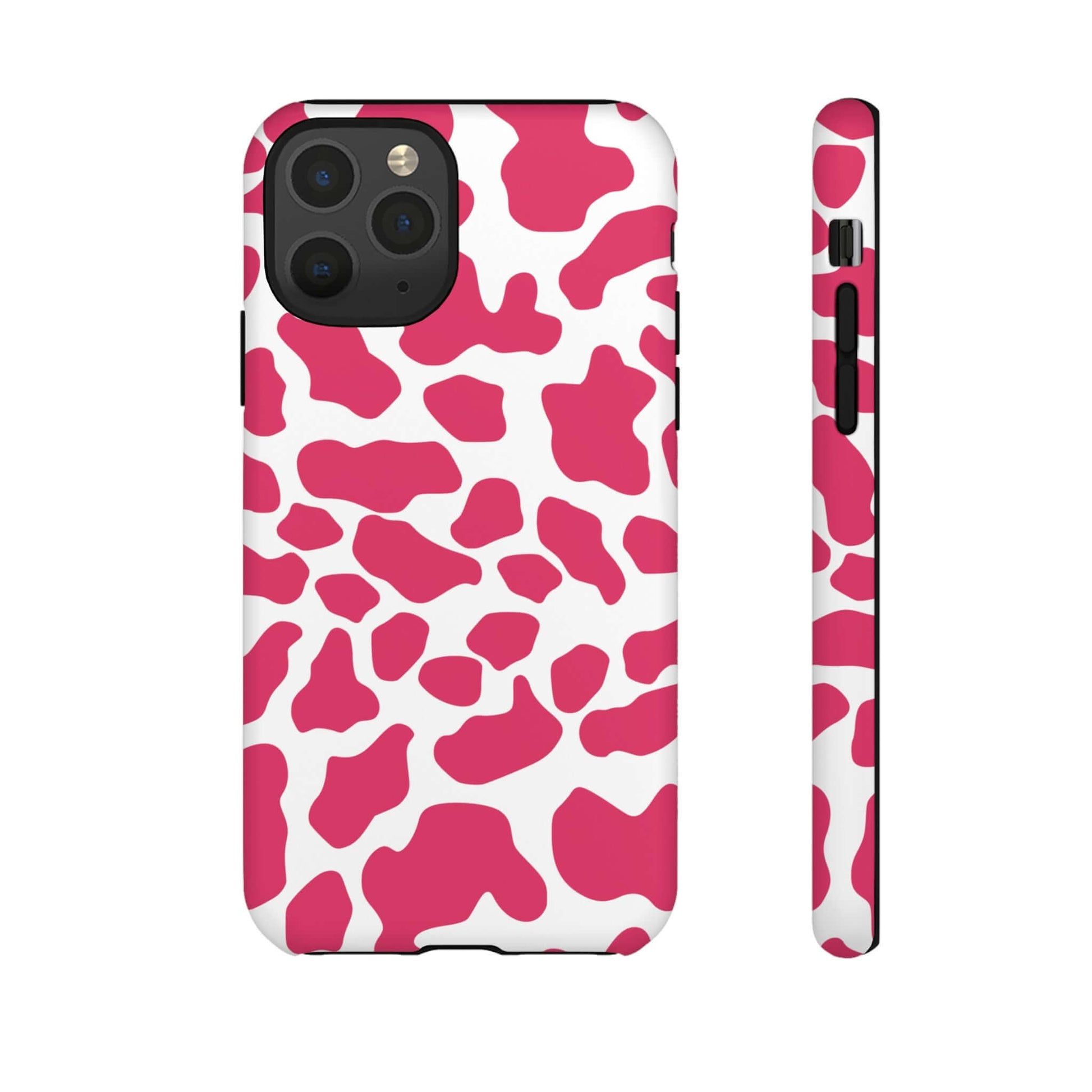 Pink Cow Print Cellphone Case iPhone Samsung Google, Phone Case, JSCHAFFA.com