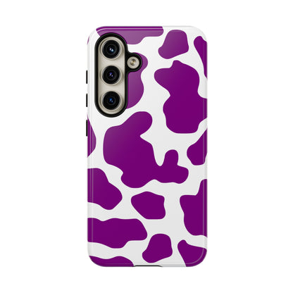 Purple Cow print phone Case iPhone Samsung Google