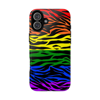 Pride LGBT Rainbow Discrete Tough Phone Case Tiger Print