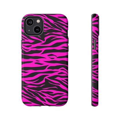 Pink Phone Case Tough Tiger Print, Mobile Phone Case, JSCHAFFA.com