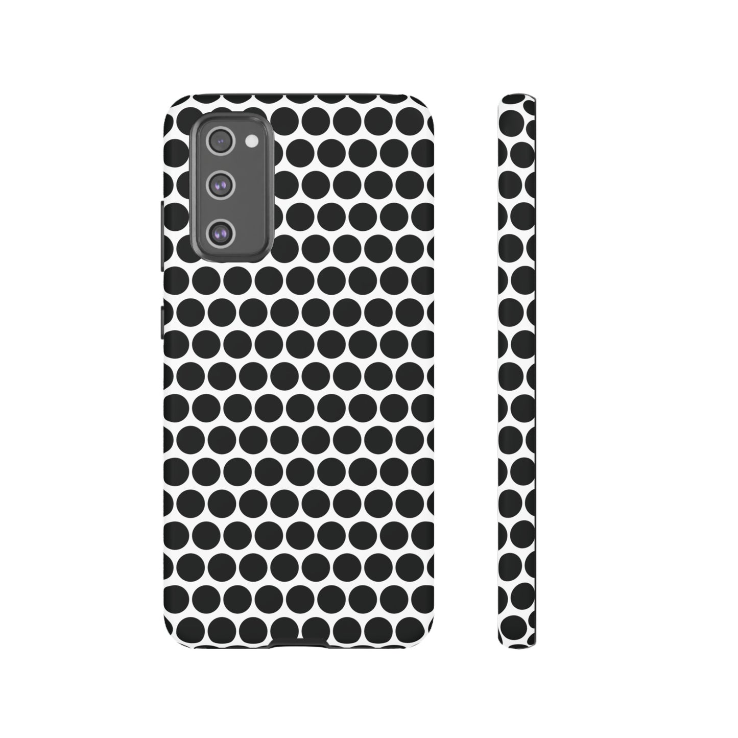 Cute Black White Polkadot Tough Case for iPhone, Samsung, Google, Phone Case, JSCHAFFA.com