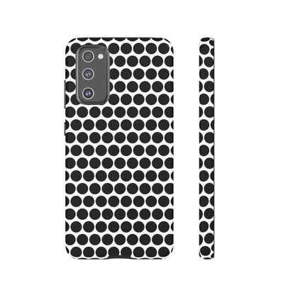 Cute Black White Polkadot Tough Case for iPhone, Samsung, Google, Phone Case, JSCHAFFA.com