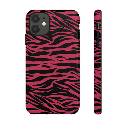 Viva Magenta Cute Wild Tiger Print Pattern Tough Phone Case, Phone Case, JSCHAFFA.com