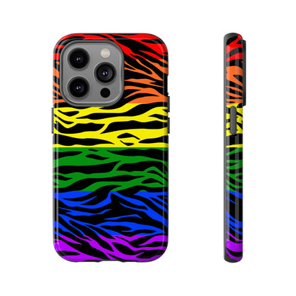 Pride LGBT Rainbow Discrete Tough Phone Case Tiger Print