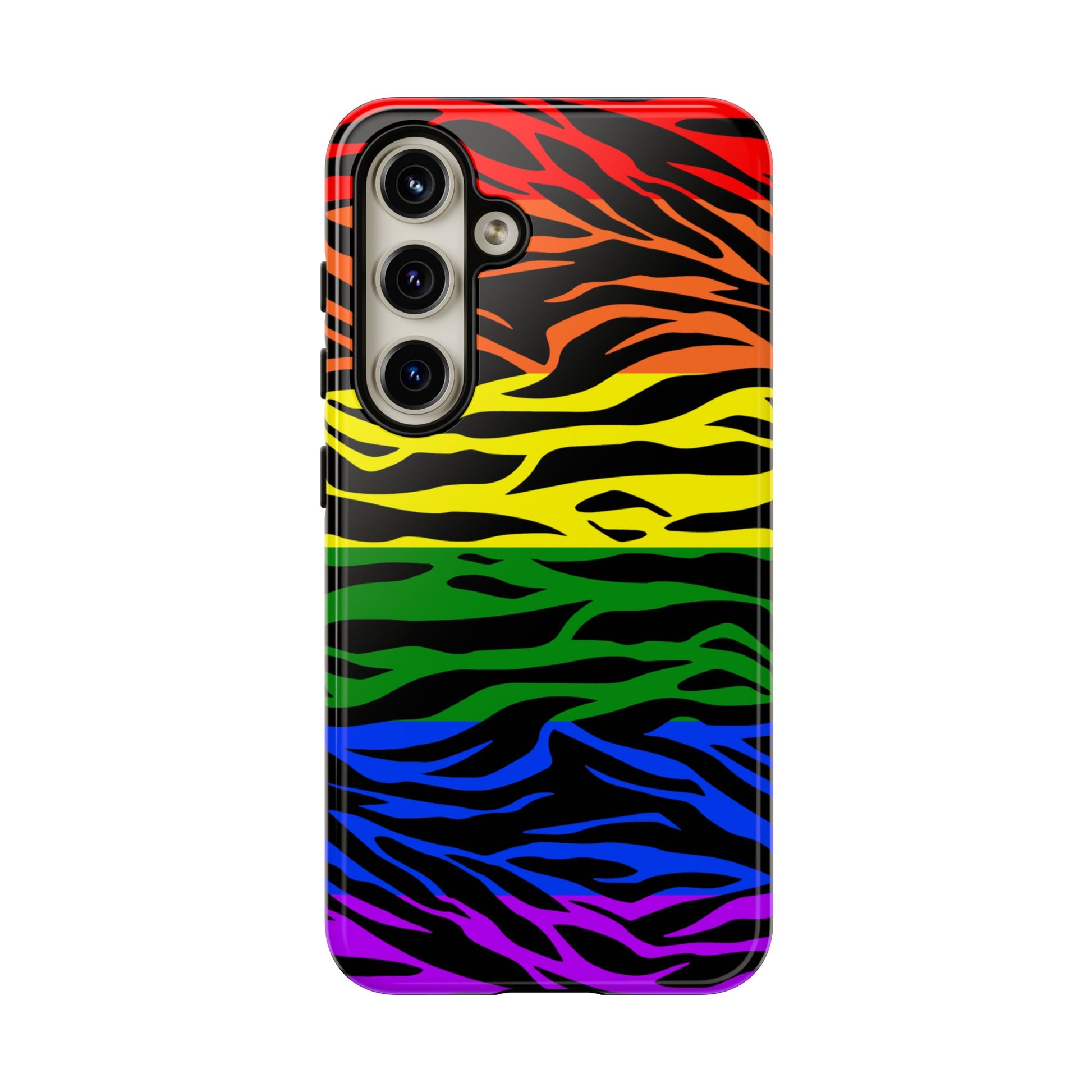 Pride LGBT Rainbow Discrete Tough Phone Case Tiger Print, Phone Case, JSCHAFFA.com