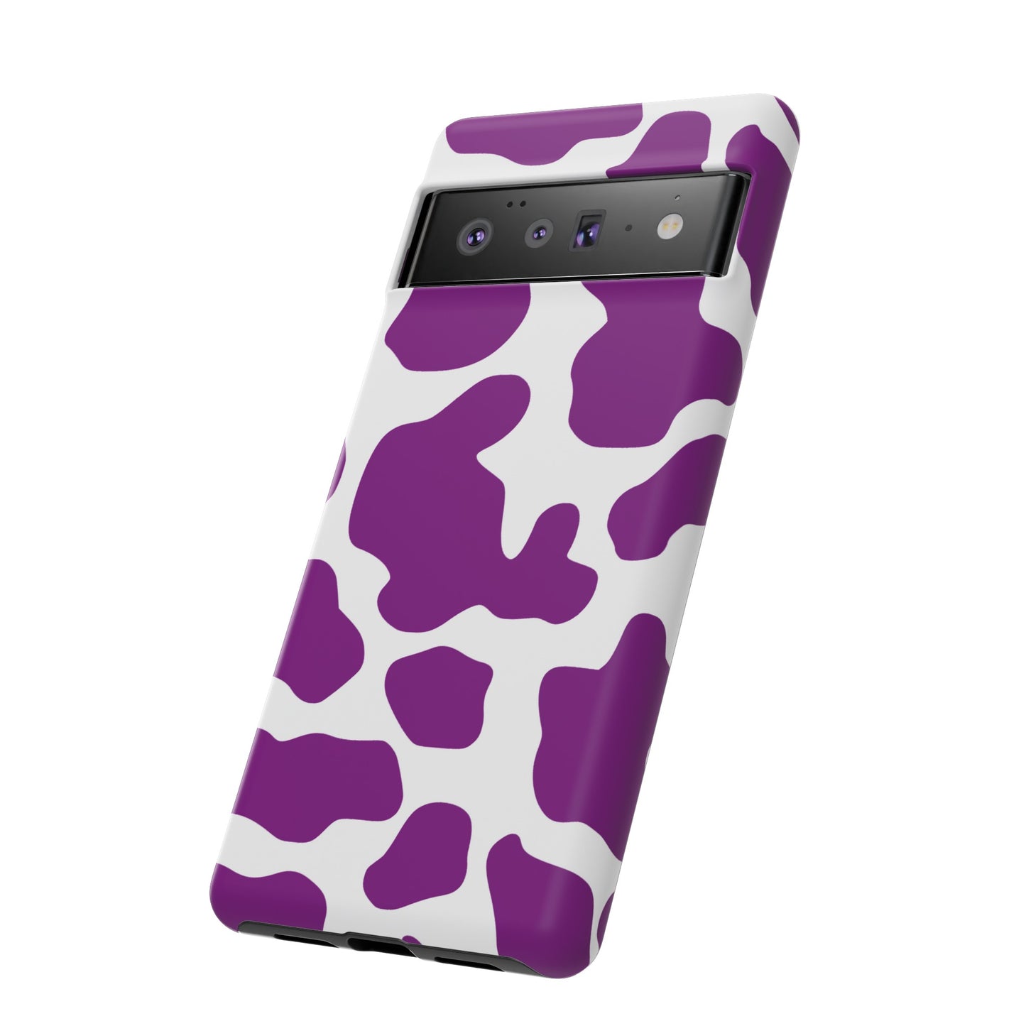 Purple Cow print phone Case iPhone Samsung Google, Phone Case, JSCHAFFA.com