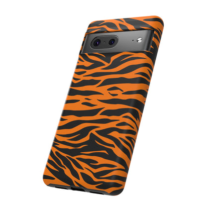 Orange Cute Wild Tiger Print Pattern Tough Phone Case., Phone Case, JSCHAFFA.com