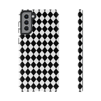 White and Black Dimond Tough phone Case Cover | iPhone | Google | Samsung