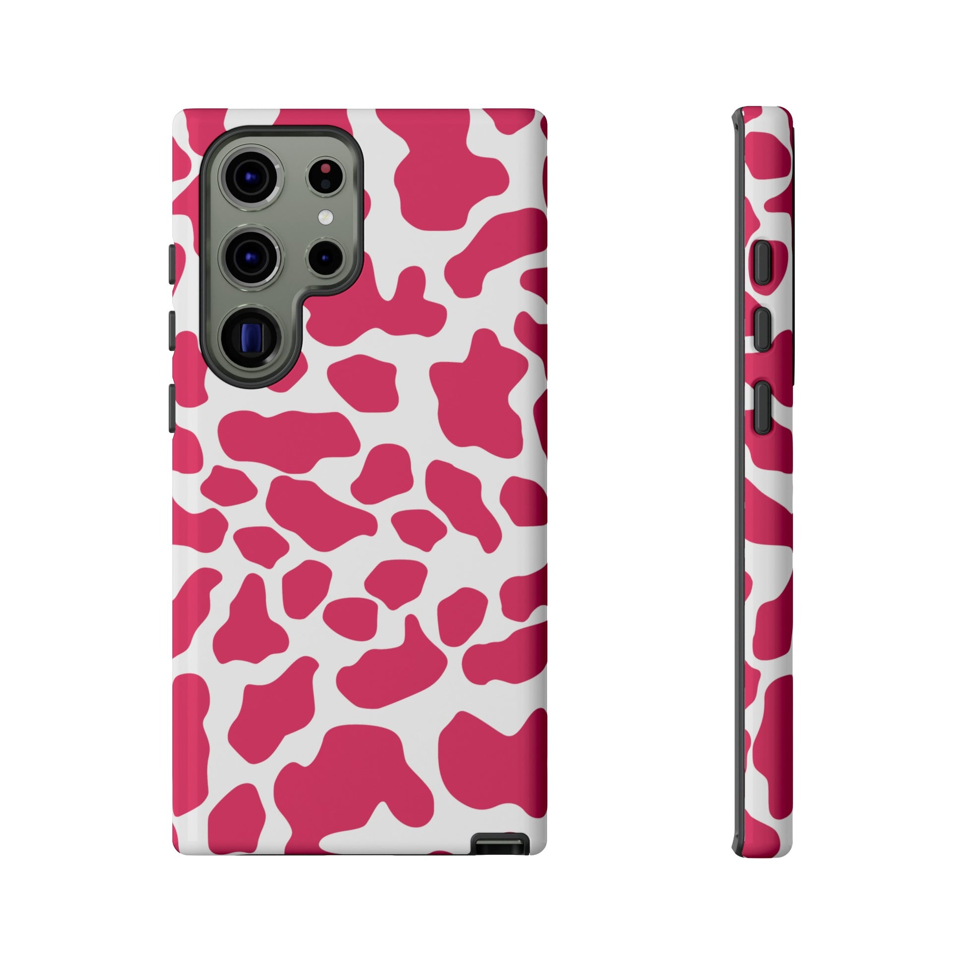 Pink Cow Print Cellphone Case iPhone Samsung Google, Phone Case, JSCHAFFA.com