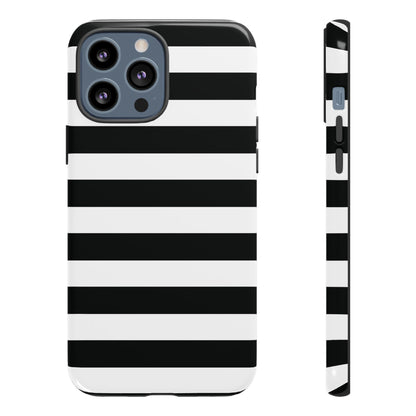 Black and White Stripe Tough Phone Case