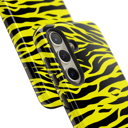 Yellow Cute Wild Tiger Print Pattern Tough Phone Case, Phone Case, JSCHAFFA.com