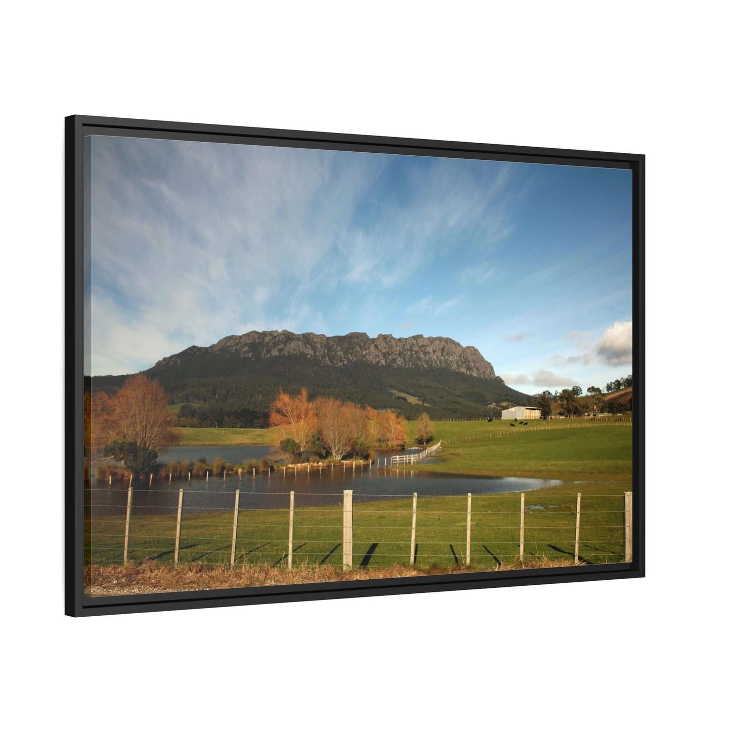 Tasmanian Autumn Countryside photo Canvas with Black Frame Canvas JSCHAFFA.com