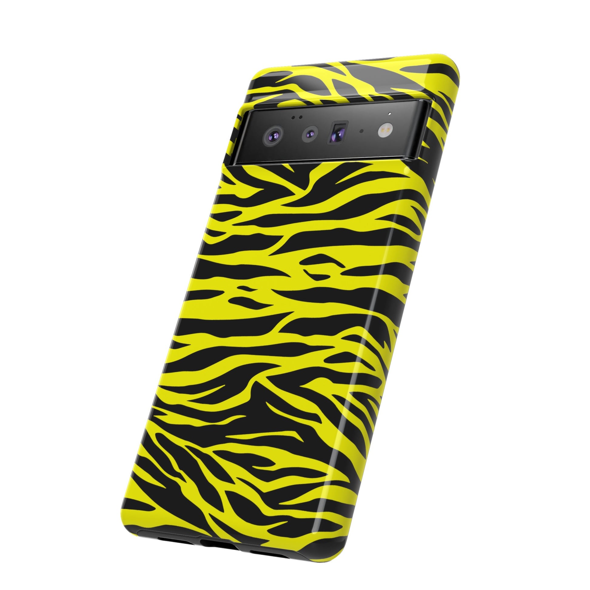 Yellow Cute Wild Tiger Print Pattern Tough Phone Case, Phone Case, JSCHAFFA.com