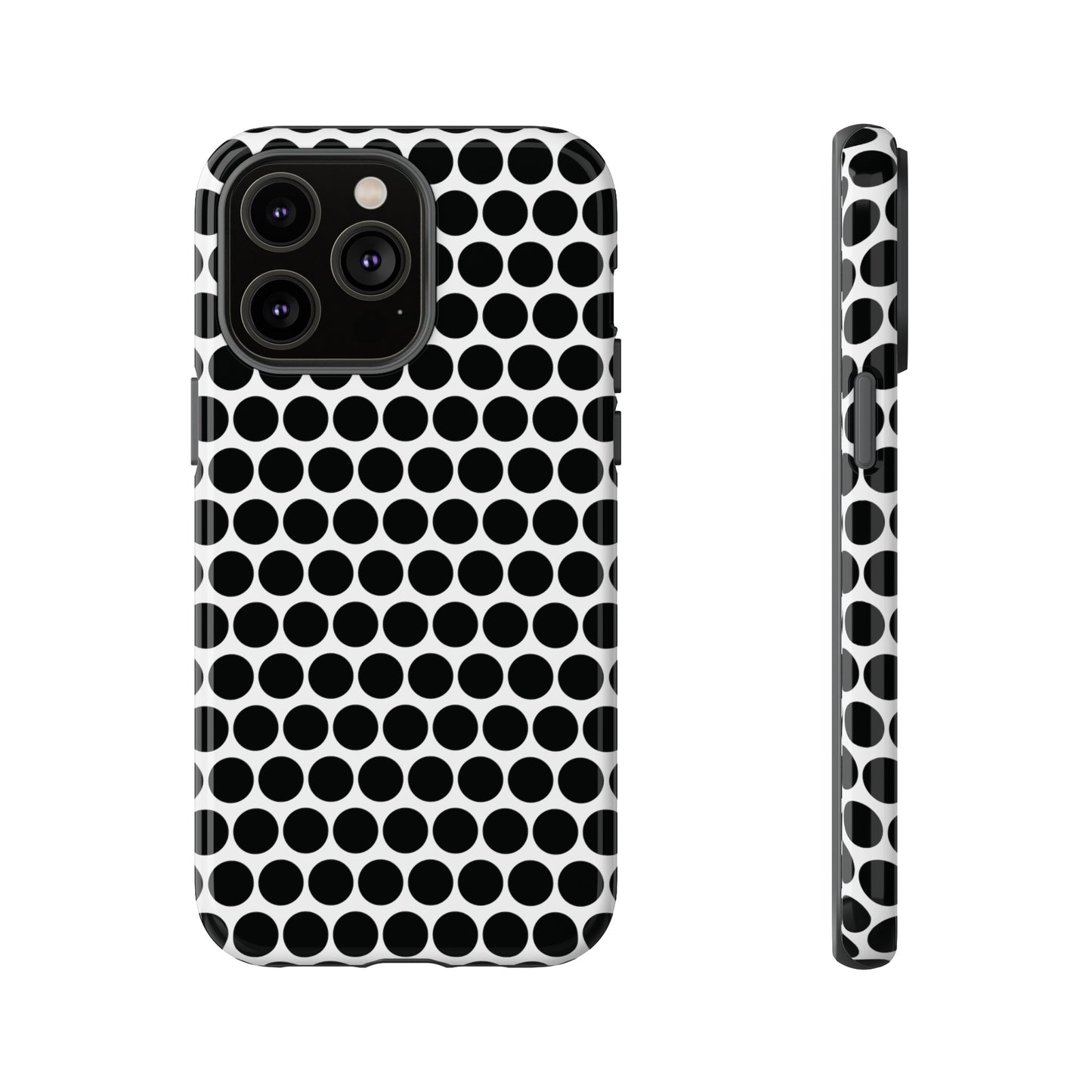 Cute Black White Polkadot Tough Case for iPhone, Samsung, Google, Phone Case, JSCHAFFA.com