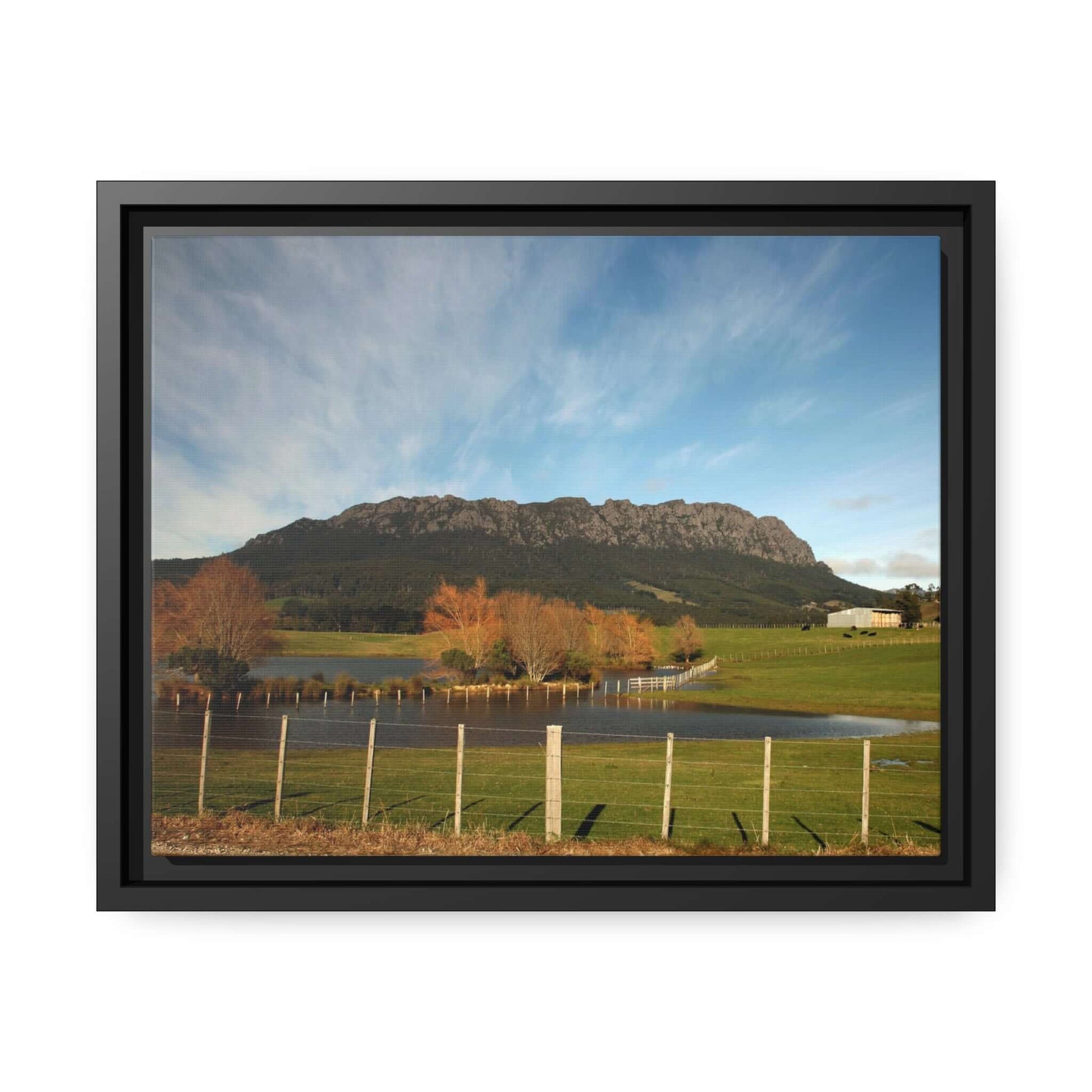 Tasmanian Autumn Countryside photo Canvas with Black Frame Canvas JSCHAFFA.com