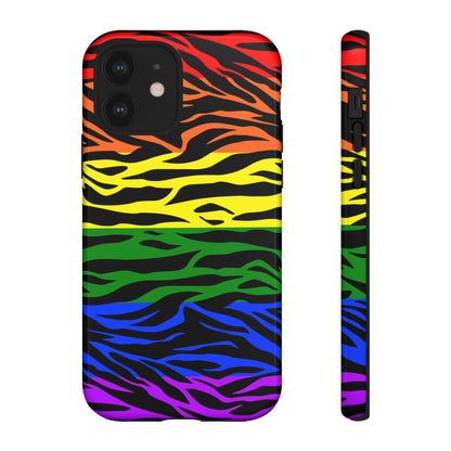 Pride LGBT Rainbow Discrete Tough Phone Case Tiger Print