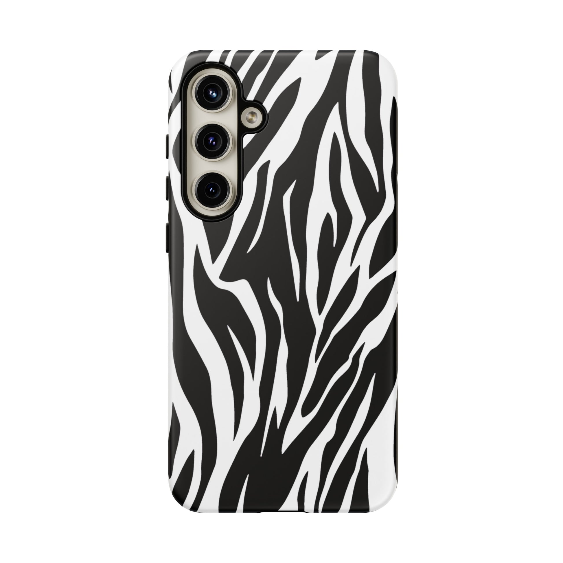 Black White Tiger Print Tough Case Cover for iPhone Samsung and Google phones., Phone Case, JSCHAFFA.com