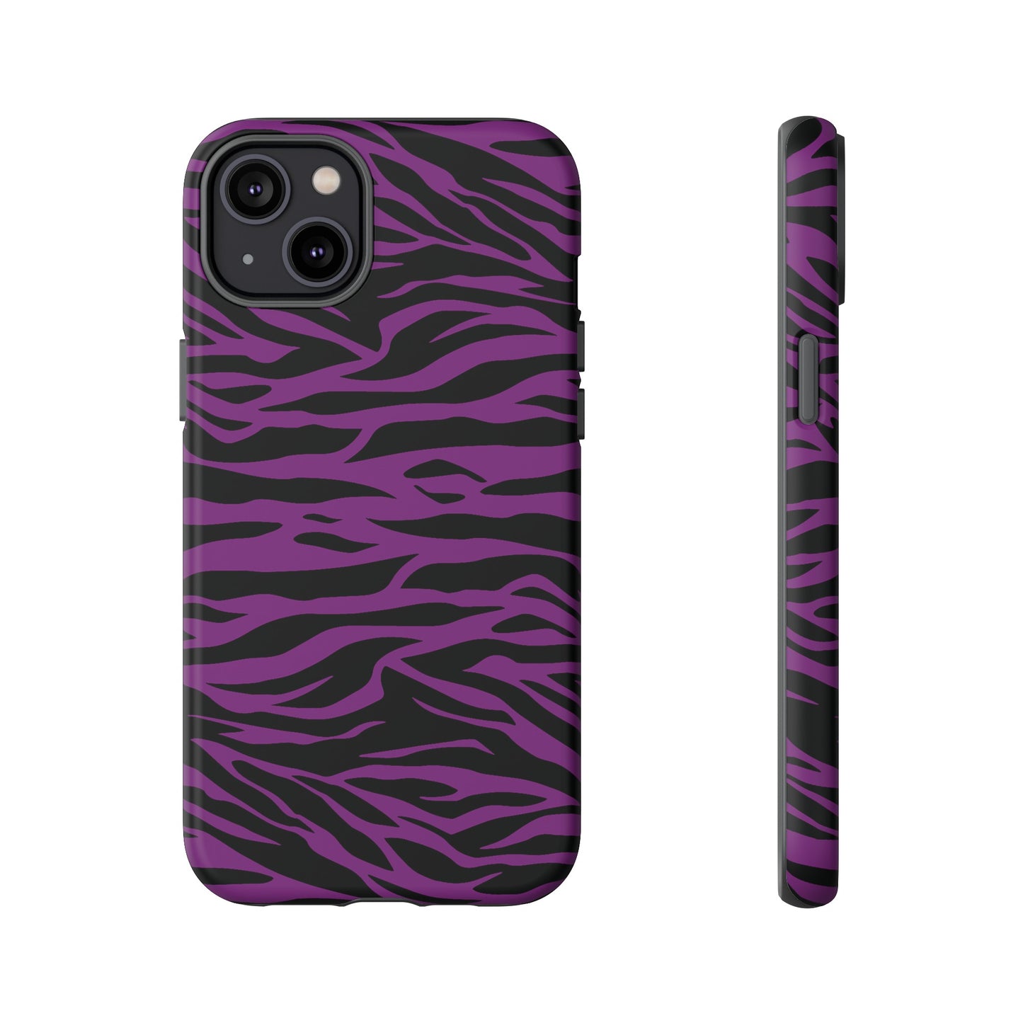 Purple Black Tiger print tough phone case, Phone Case, JSCHAFFA.com