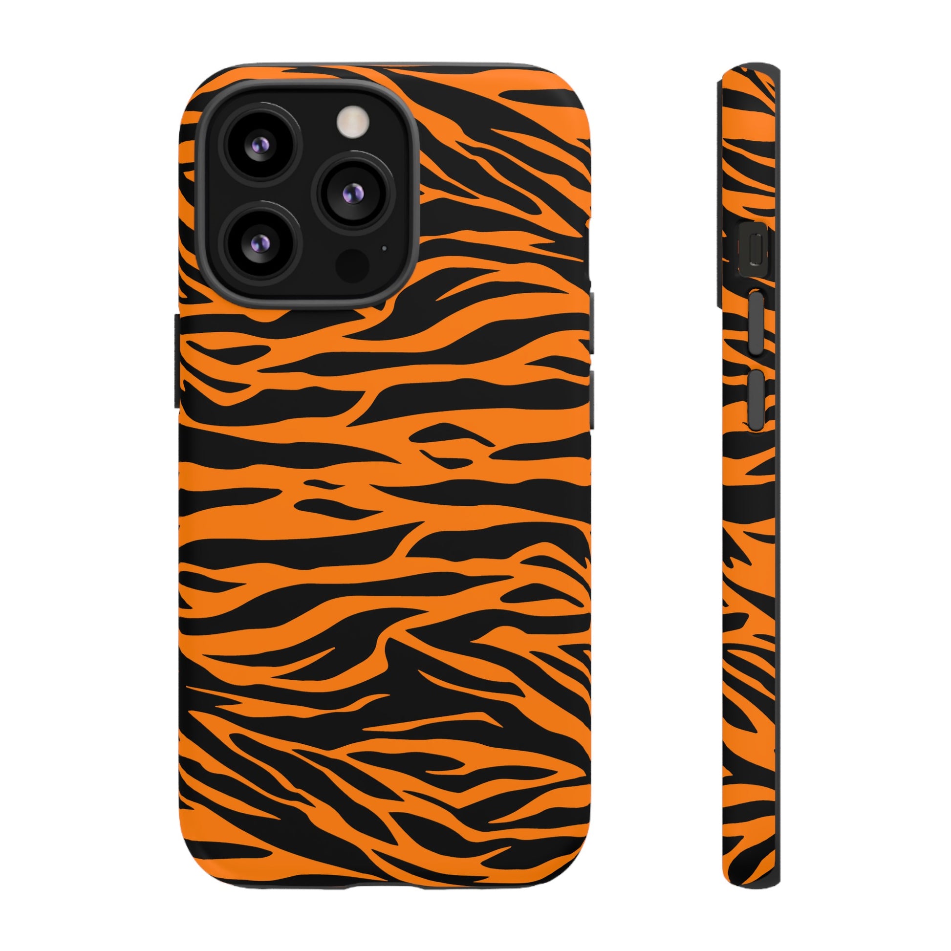 Orange Cute Wild Tiger Print Pattern Tough Phone Case., Phone Case, JSCHAFFA.com