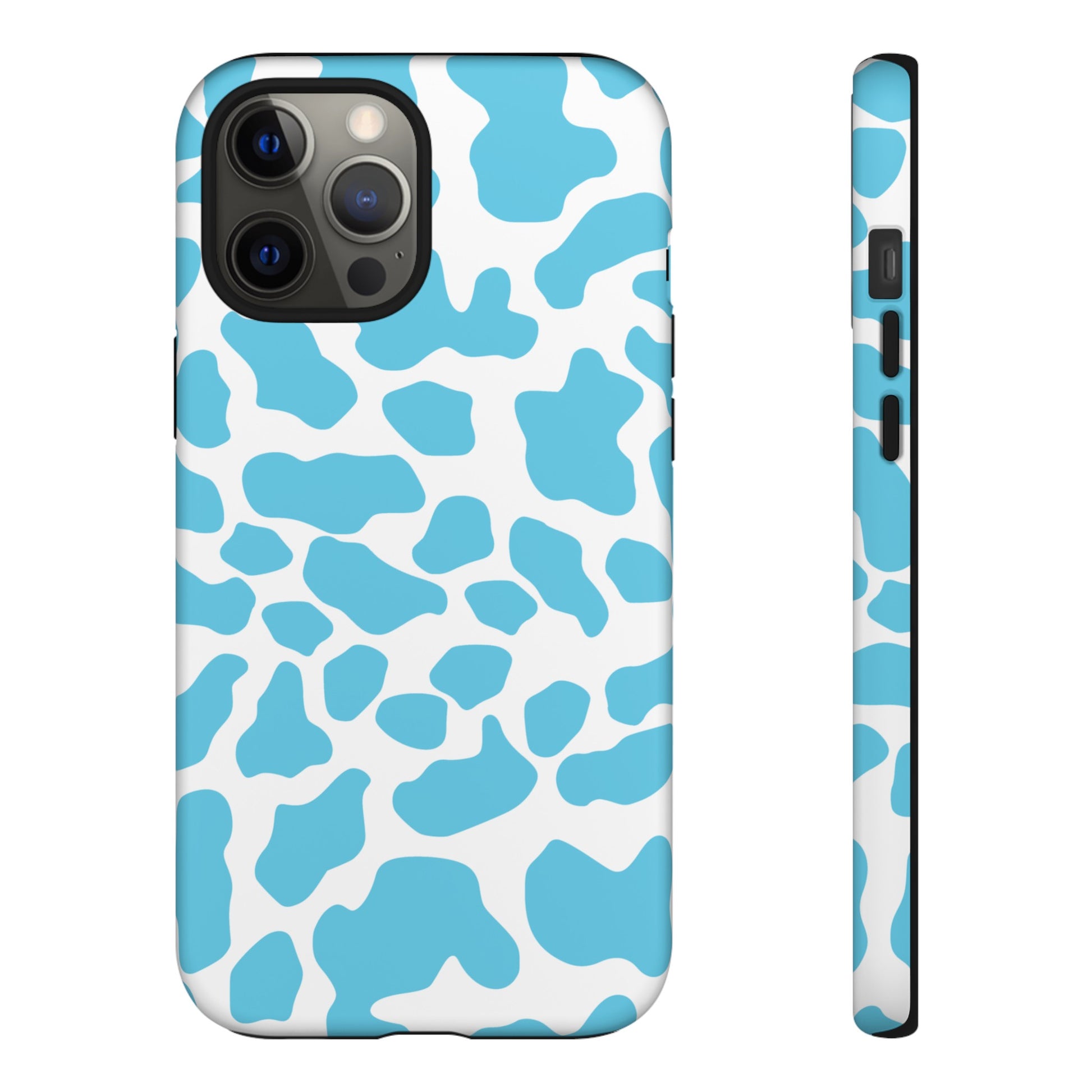 Blue Cow print phone case iPhone Samsung Google, Phone Case, JSCHAFFA.com