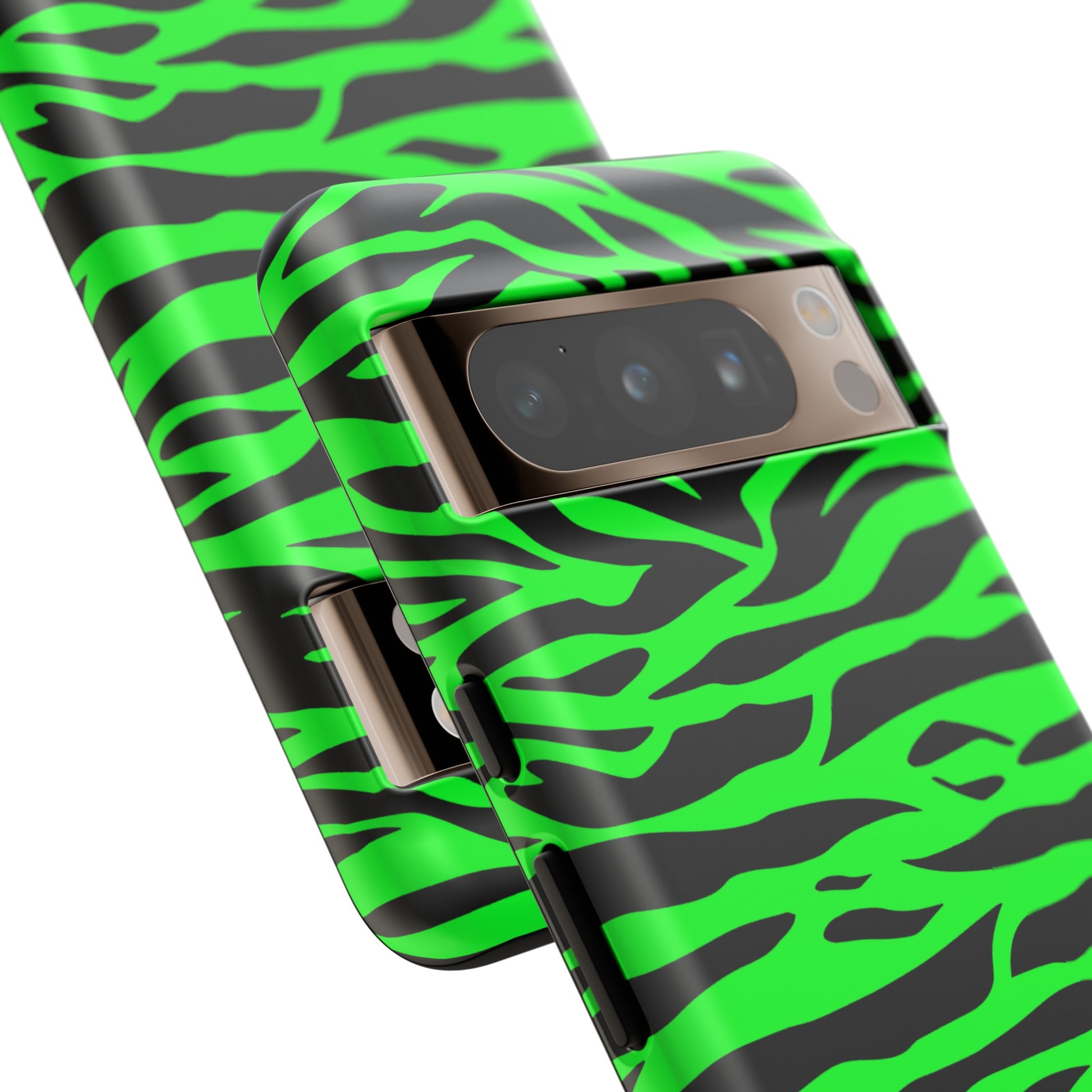 Green Cute Wild Tiger Print Pattern Tough Phone Case, Phone Case, JSCHAFFA.com