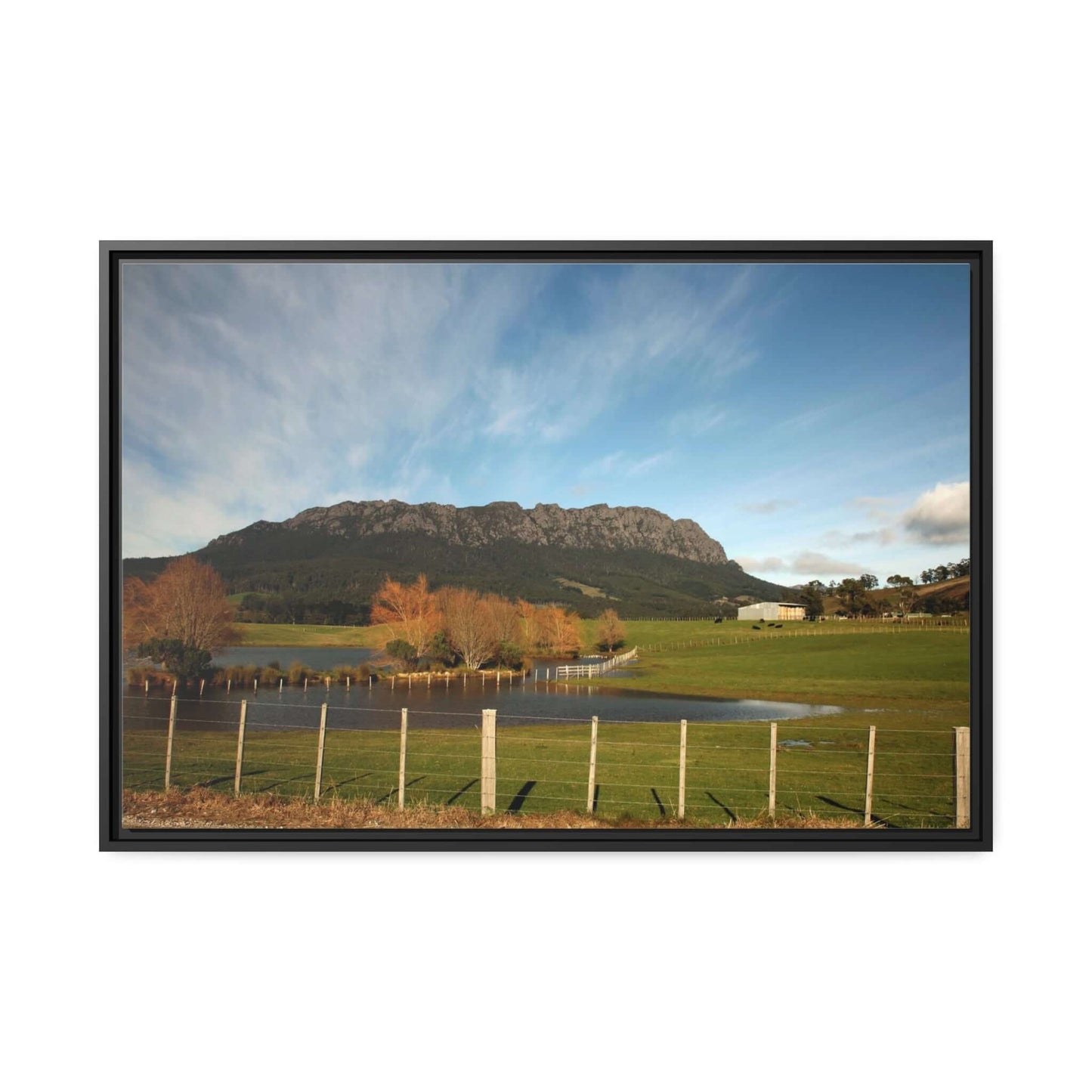 Tasmanian Autumn Countryside photo Canvas with Black Frame Canvas JSCHAFFA.com