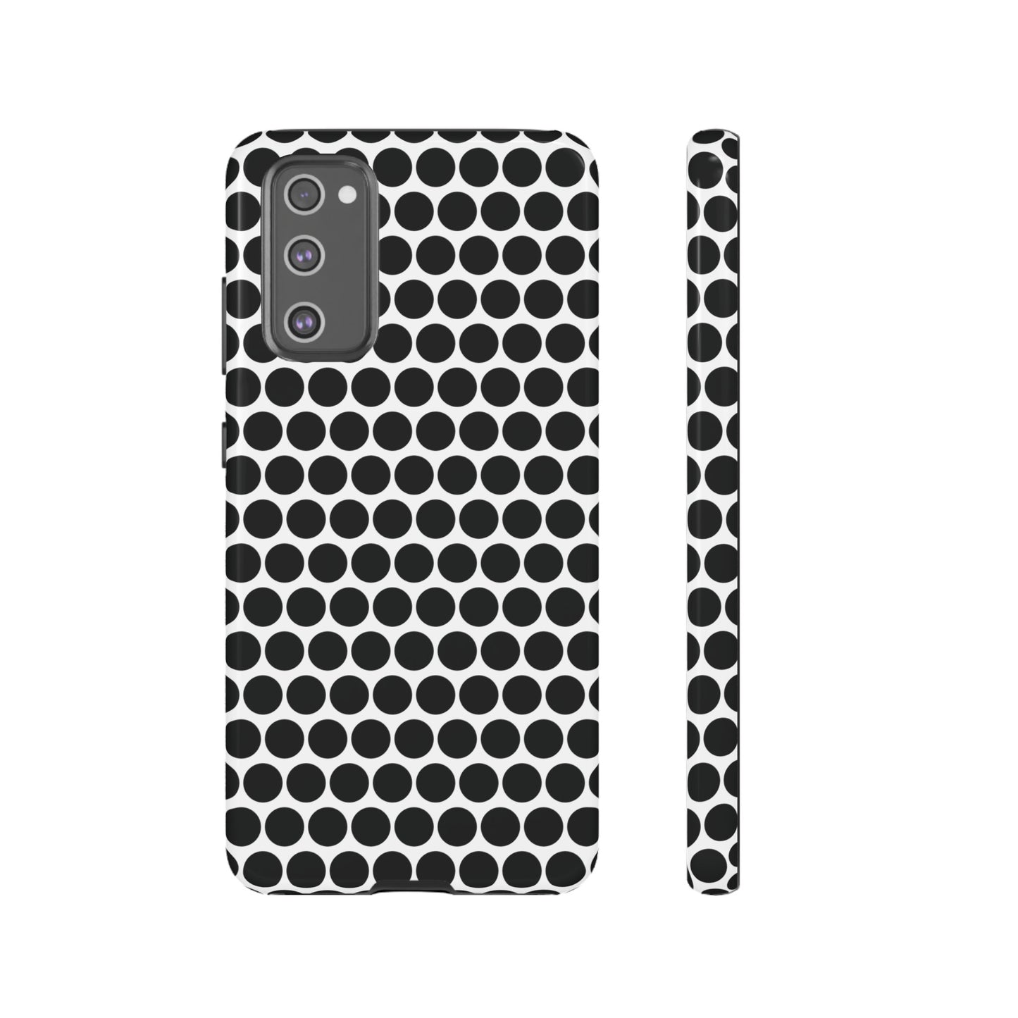 Cute Black White Polkadot Tough Case for iPhone, Samsung, Google, Phone Case, JSCHAFFA.com