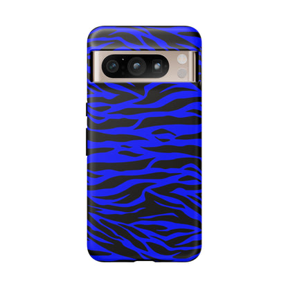 Blue Wild Tiger Print Pattern Tough Phone Case To protect your Phone