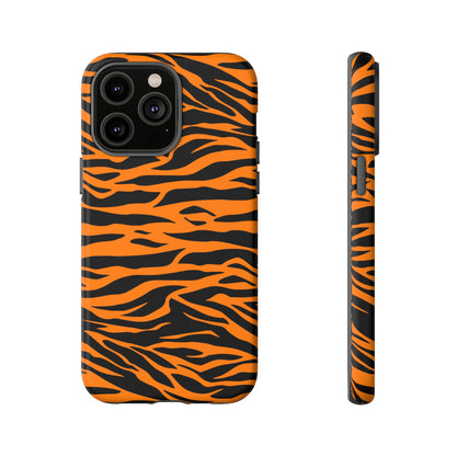 Orange Cute Wild Tiger Print Pattern Tough Phone Case., Phone Case, JSCHAFFA.com